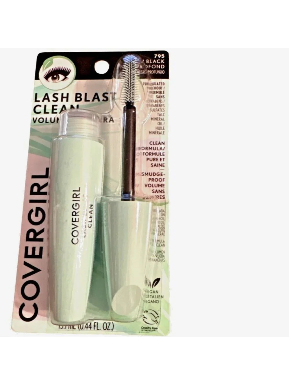 Covergirl Lash Blast Clean Volume Mascara Pitch Black 795 Vegan Formula (1) NWT